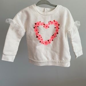 White and Pink Cat and Jack 18m heart sweater